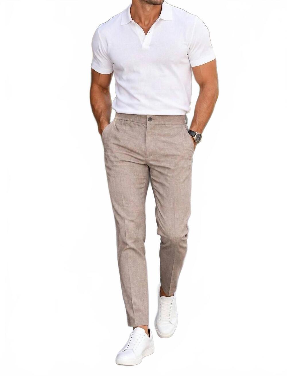 NEW THEORY mayer pants in tan